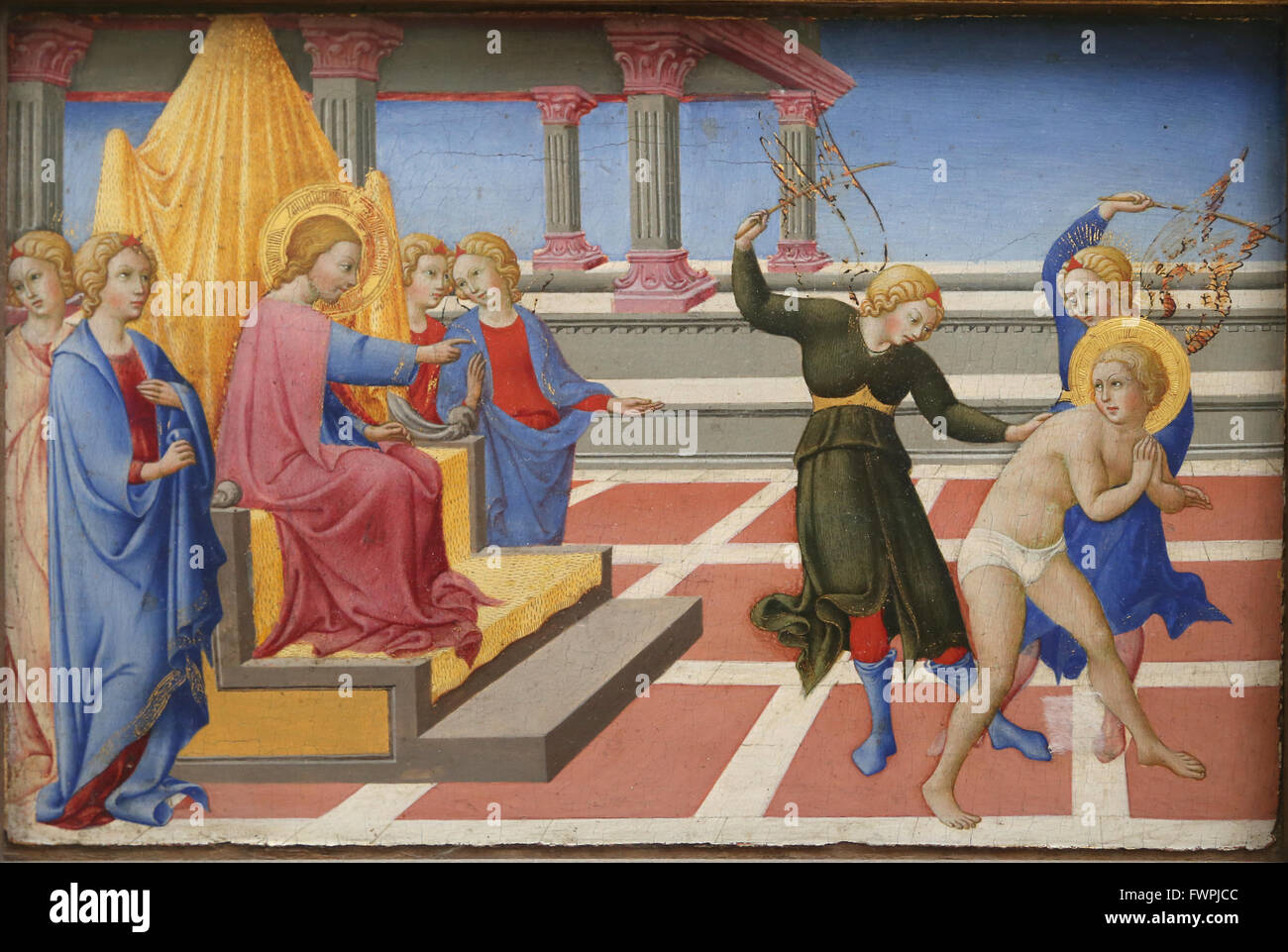 Sano di Pietro (1406-1481). Italienischer Maler, Sieneser Schule. Szenen aus dem Leben des Heiligen Hieronymus. 1444. Hieronymus Träume. Stockfoto