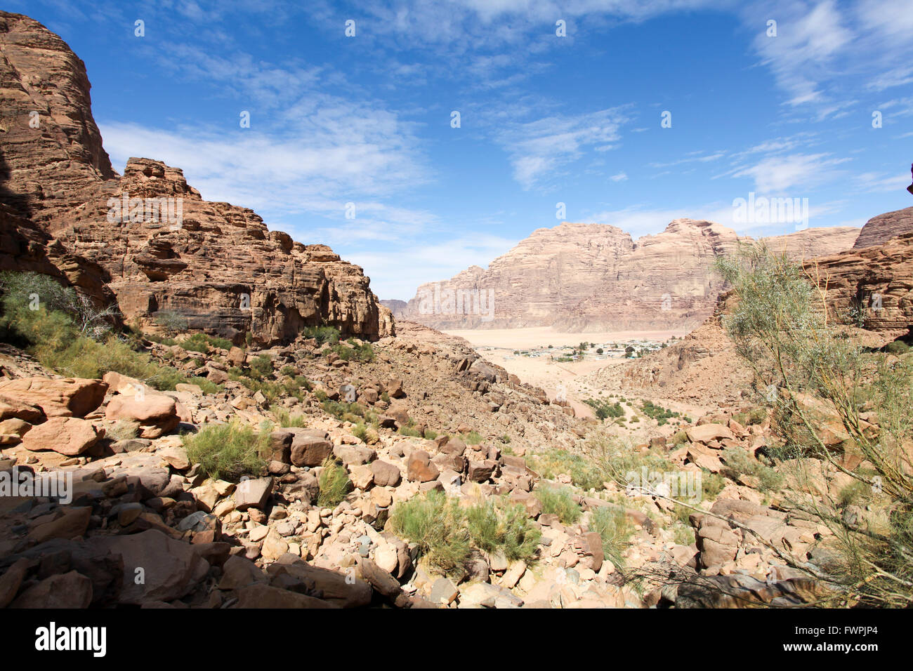 Wadi Rum, Jordanien Stockfoto