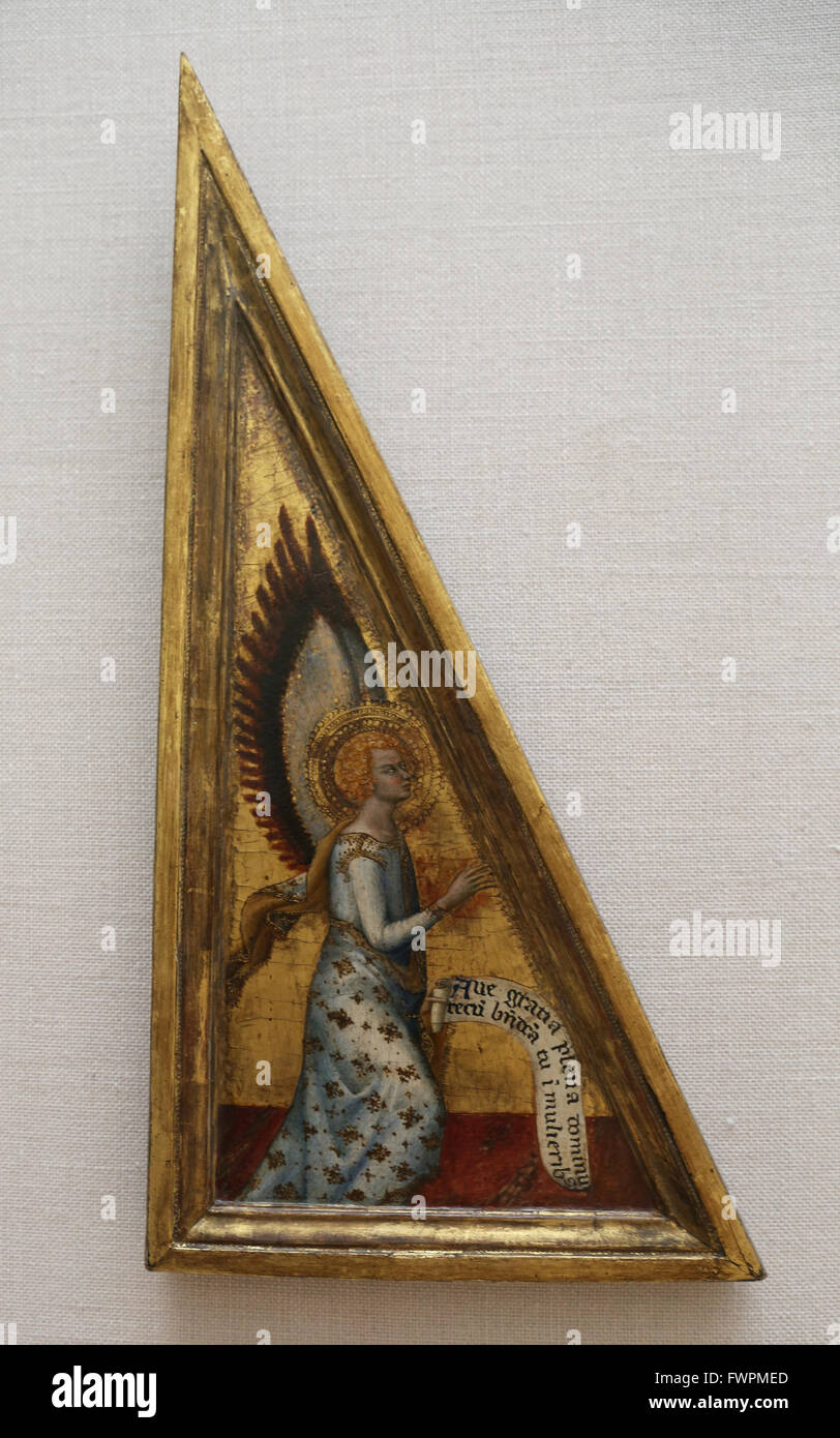 Matteo Giovanetti (1322-1368). Italienischer Maler. Der Engel der Verkündigung, 1345. Louvre-Museum. Paris. Frankreich. Stockfoto