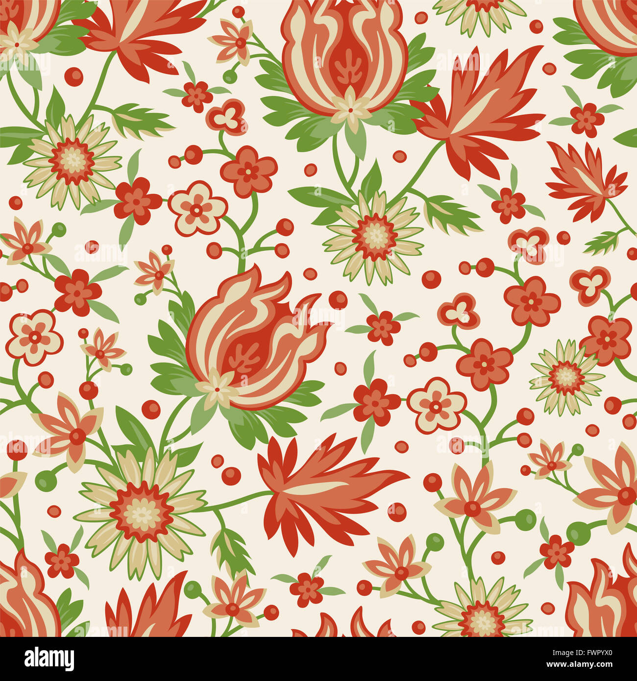 nahtlose rote Blume Tapete Stockfoto