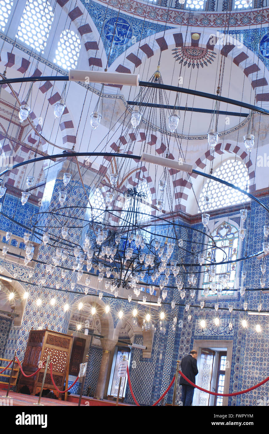 Türkei, Istanbul, Innenräume der Rustem Pasa Moschee Stockfoto