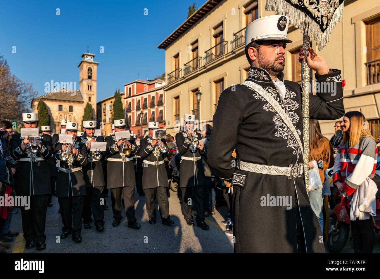 Osterprozession - Semana Santa, Granada, Andalusien, Spanien Stockfoto