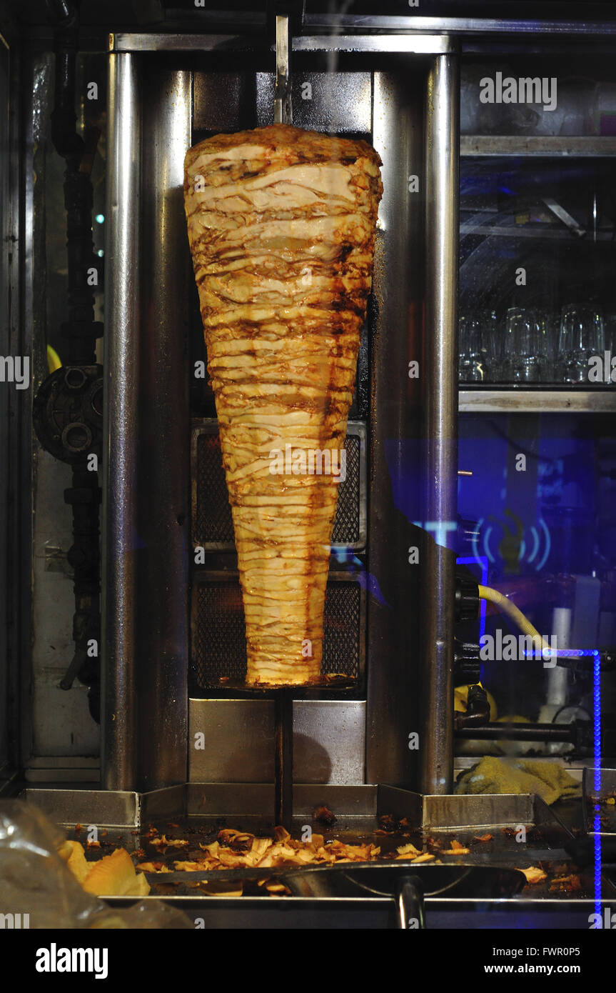 Türkei, Istanbul, Döner Kebab-Fast-Food-Stand Stockfoto