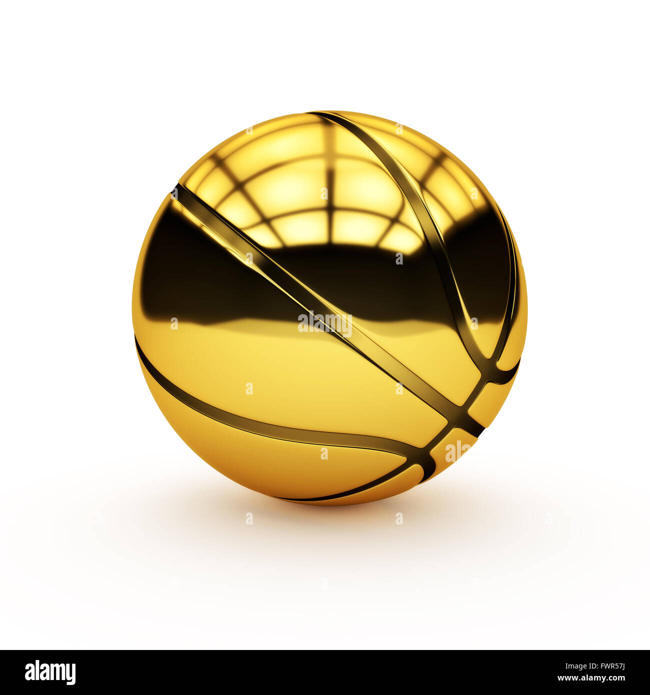 Isolierte goldenen Basketball auf einem weißen Hintergrund. Stockfoto