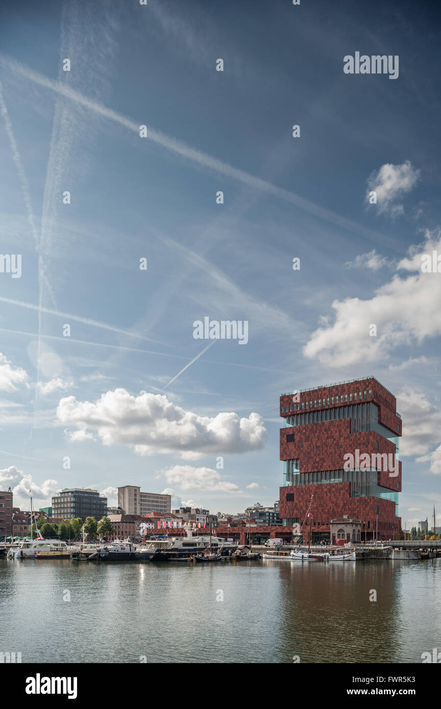 Belgien, Antwerpen, MAS - Museum Aan de stroom Stockfoto