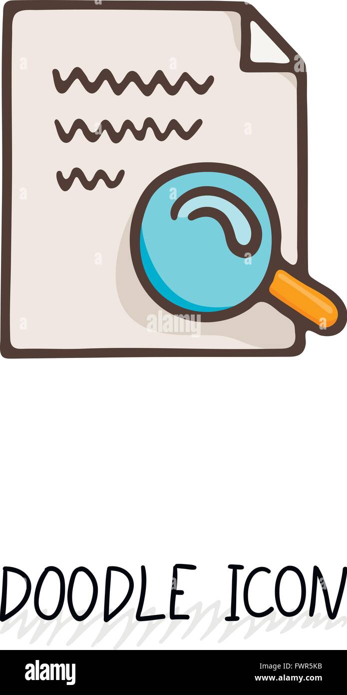 Doodle-Papier-Dokument-Symbol. Piktogramm der Note. Einzigen Piktogramm. Stock Vektor