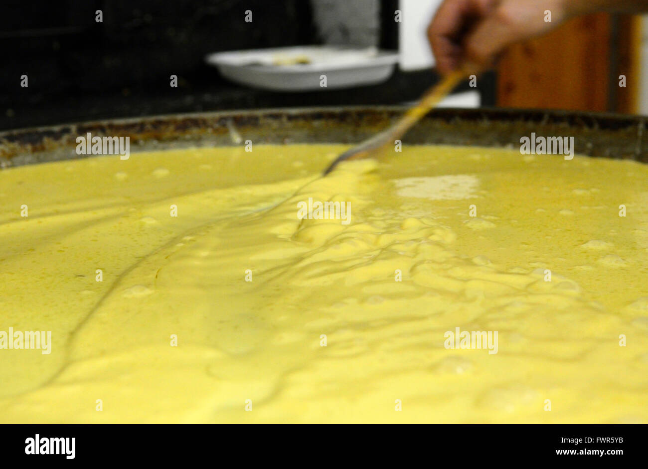 Antica Sciamadda, typisches Restaurant, Farinata Vorbereitung, Genua, Ligurien, Italien, Europa Stockfoto