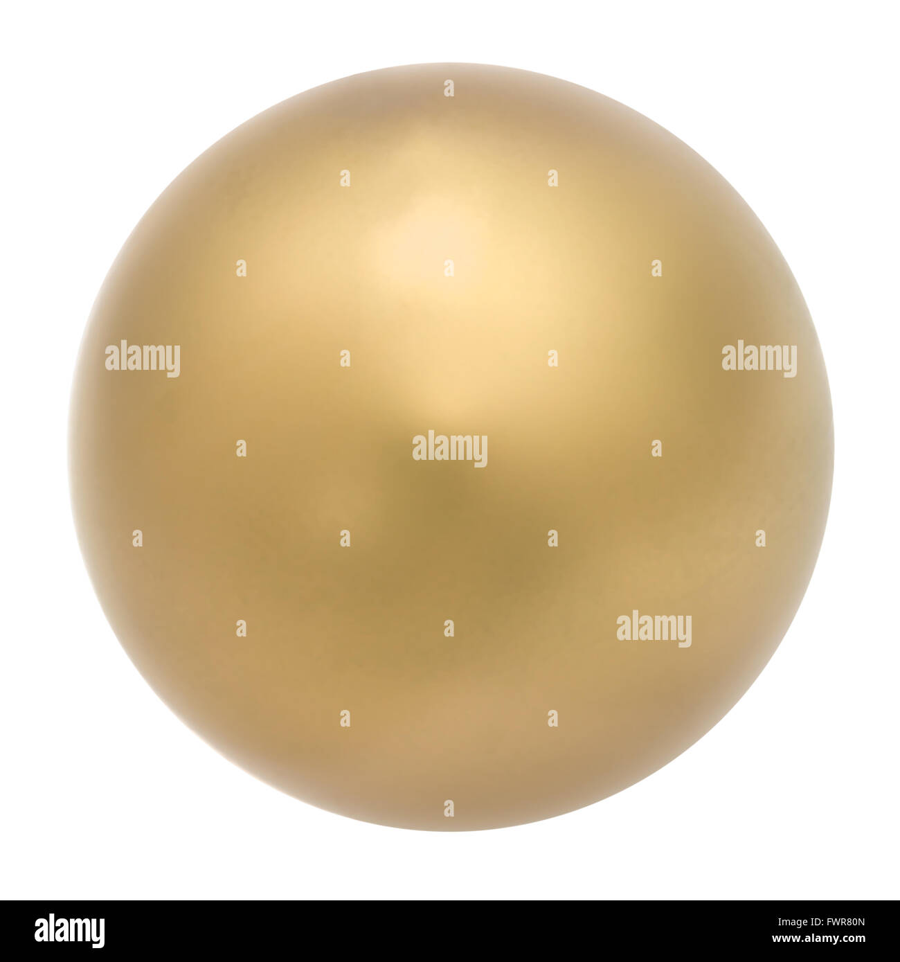 Goldene Kugel, abstrakte Dekoration, isoliert auf weißem Hintergrund Stockfoto