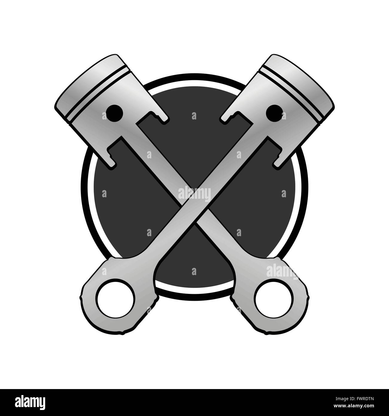 Kolben Kreuzung Emblem Stock Vektor