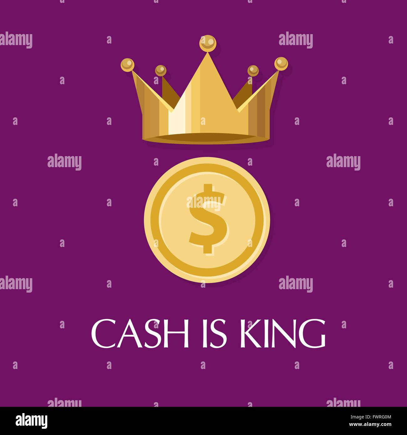 Cash ist king Geld alles Stock Vektor