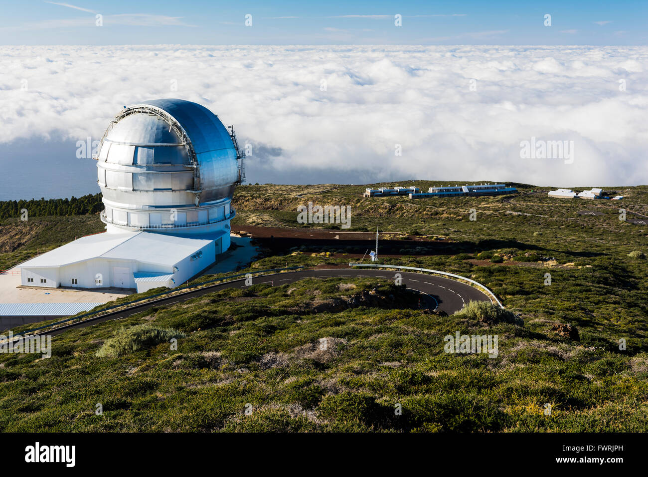 Das Gran Telescopio Canarias - GranTeCan oder AGB, auch bekannt als das große Kanarische Fernrohr. La Palma, Kanarische Inseln, Spanien Stockfoto