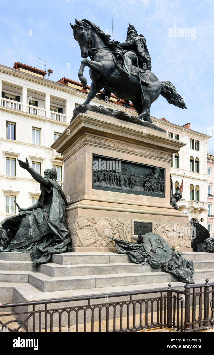 Denkmal für Victor Emmanuel II, Riva Degli Schiavoni, San Marco, Venedig, Italien Stockfoto