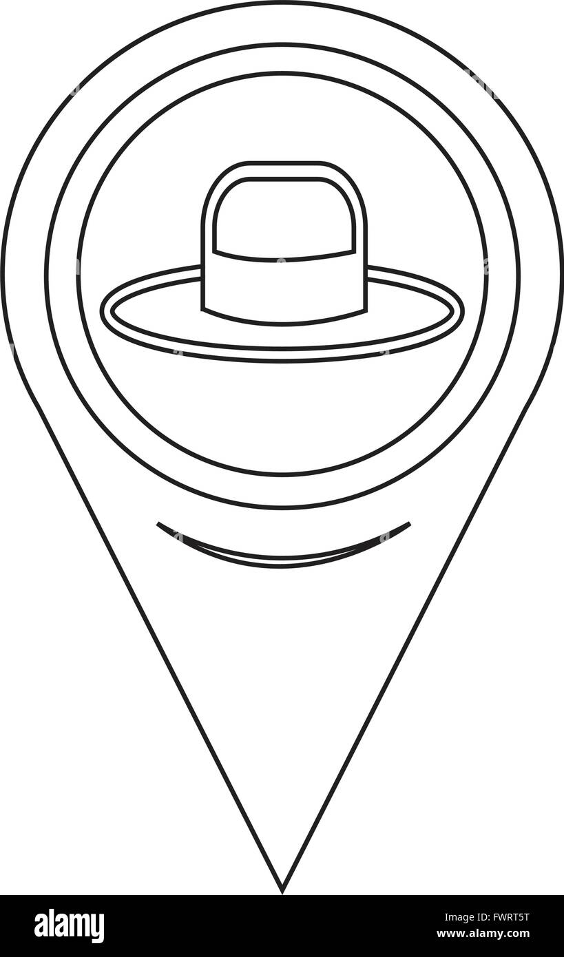 Zeigersymbol Hut Karte Stock Vektor