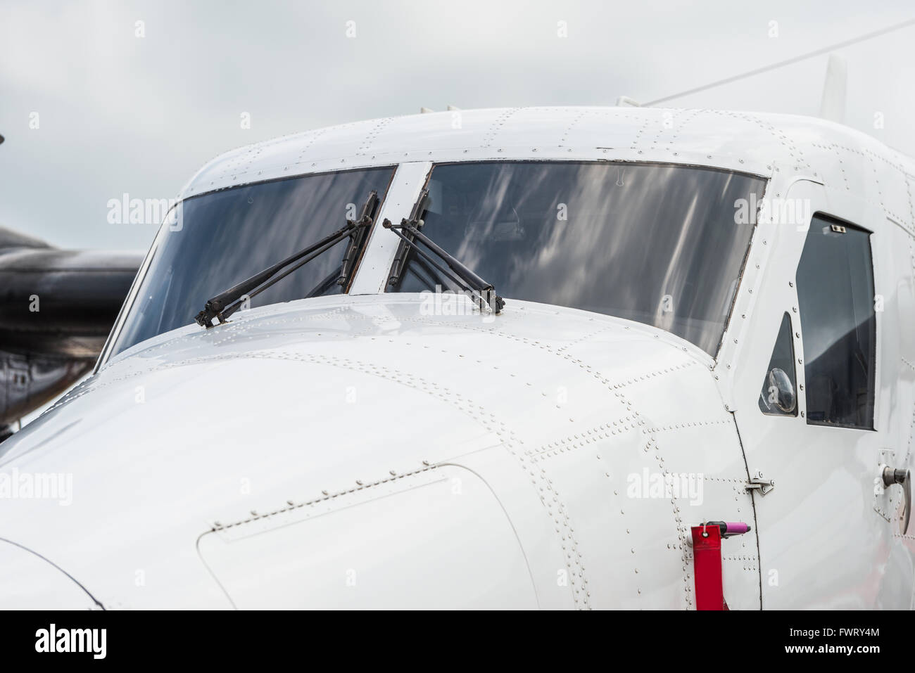 Closeup of Luxury Private jet-Cockpit Stockfoto