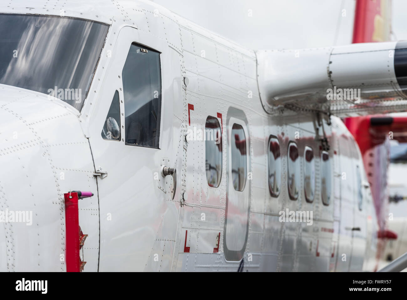 Closeup of Luxury Private jet-Cockpit Stockfoto