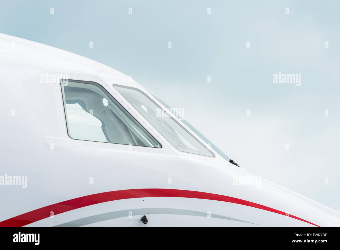 Closeup of Luxury Private jet-Cockpit Stockfoto