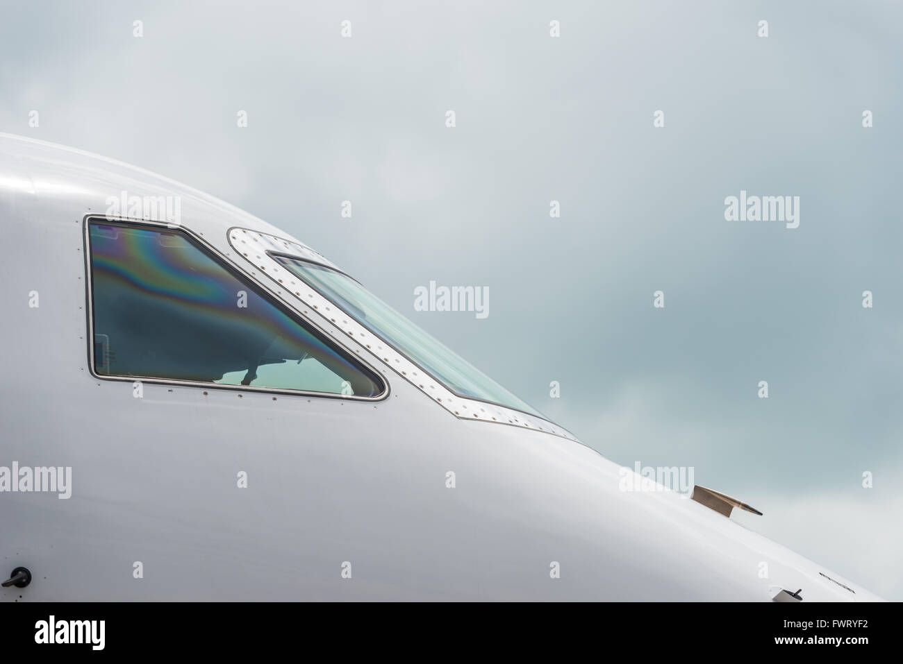 Closeup of Luxury Private jet-Cockpit Stockfoto