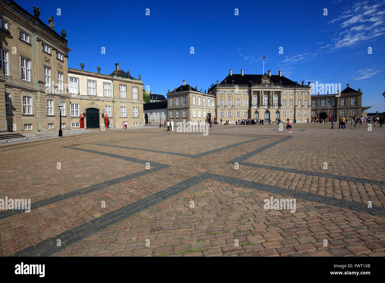 Die Paläste von Amalienborg, Kopenhagen, Dänemark Stockfoto