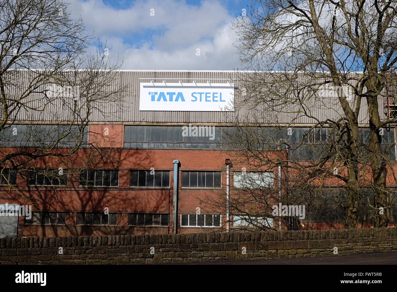 Tata Steel melden Sie auf der Seite des Werks Stocksbridge Sheffield Stockfoto