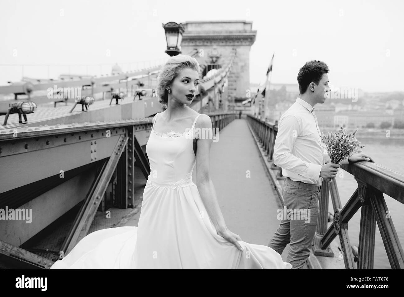 Hochzeitstag in Budapest Stockfoto