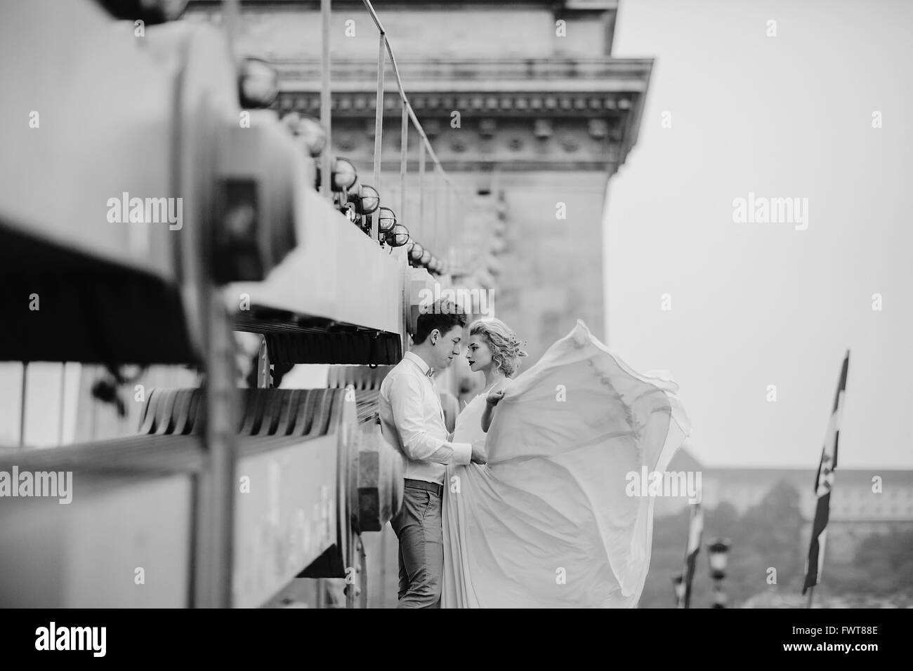 Hochzeitstag in Budapest Stockfoto