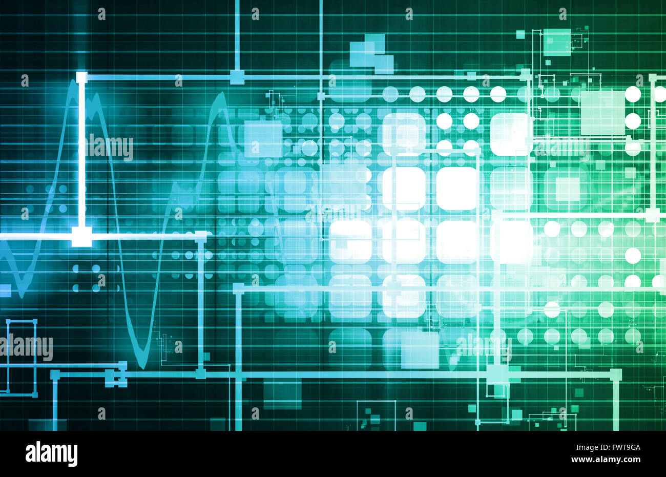 Tontechnik und Mischen von Techno Musik Stockfoto