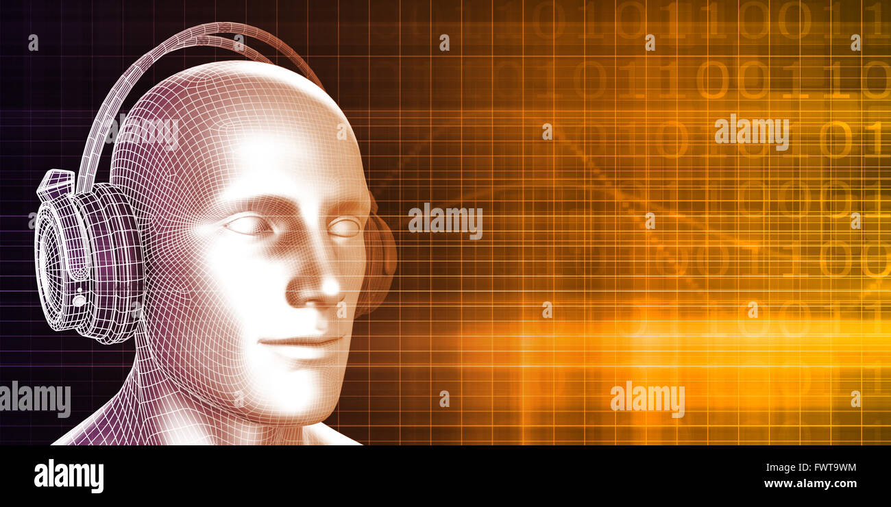 Anhören von Musik als Freizeitaktivität Hintergrund Stockfoto