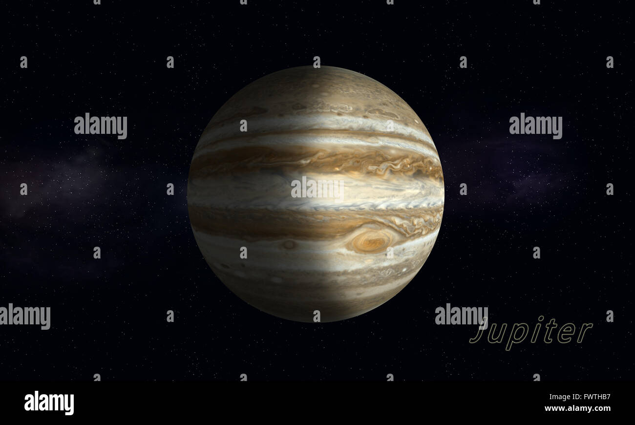 imaginären Raum Abbildung der größten gas-Riesen Jupiter Stockfoto