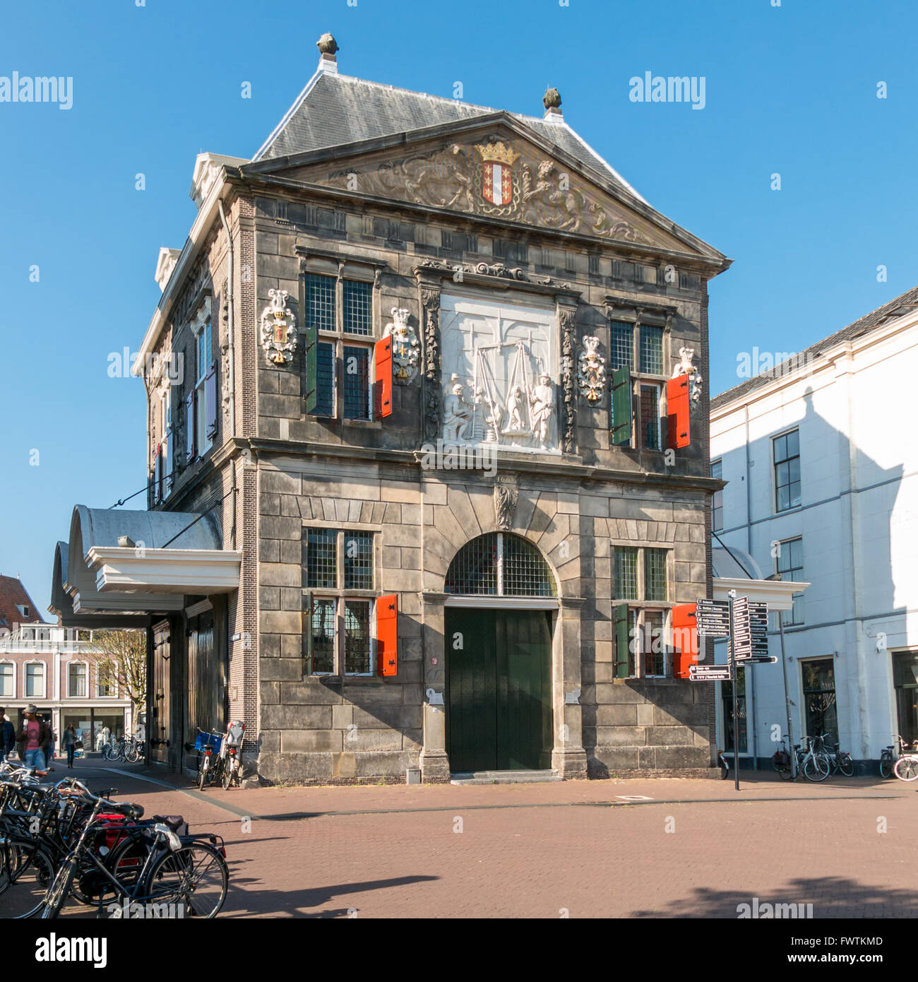 Alter Käse wiegen Haus - heute Museum am Marktplatz in der Stadt Gouda, Niederlande Stockfoto