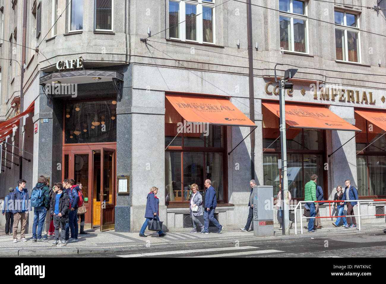 Prager Café Imperial, Straße Na Porici, Prag Tschechische Republik Stockfoto