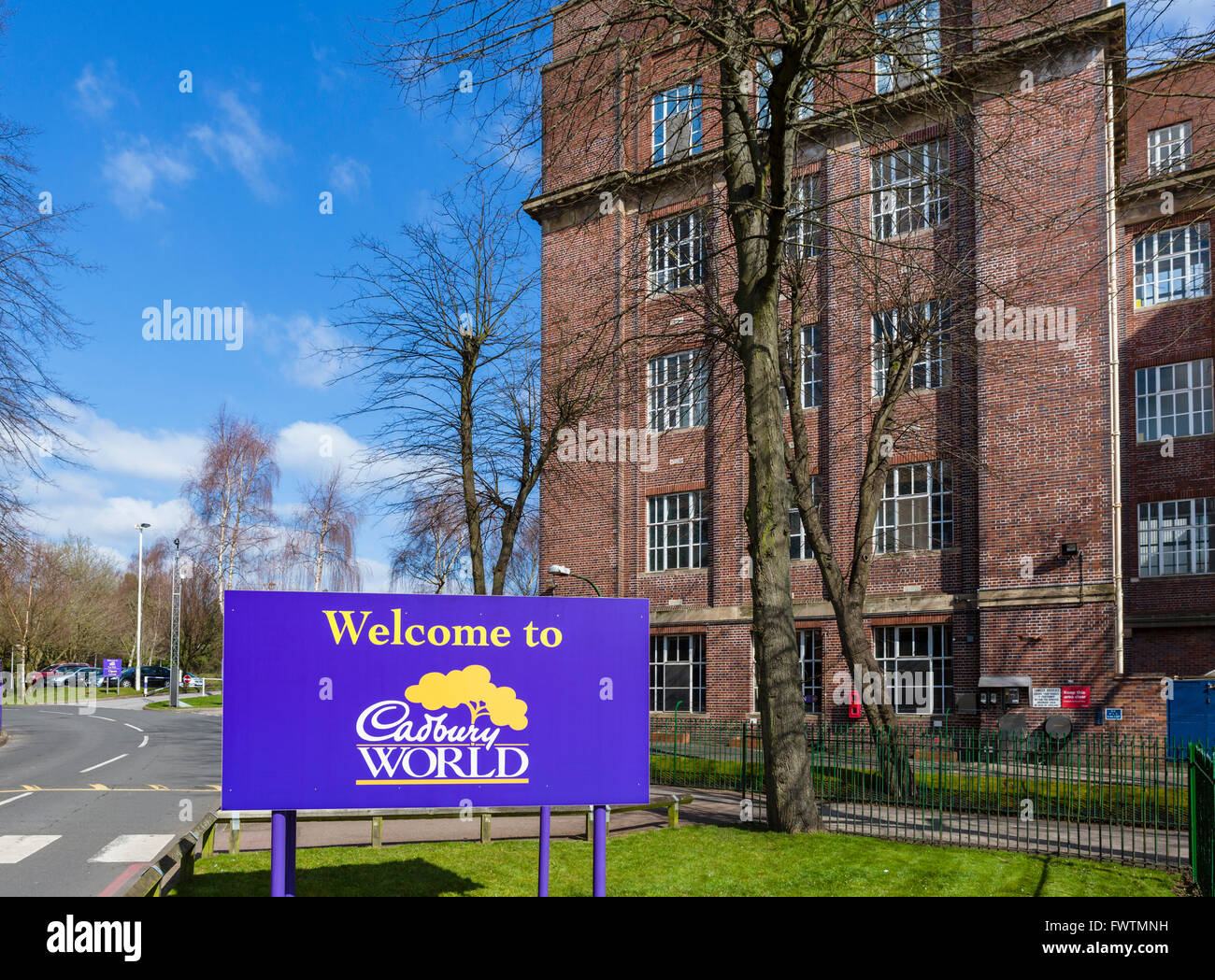 Eingang zum Cadbury World, Bournville, Birmingham, West Midlands, UK Stockfoto