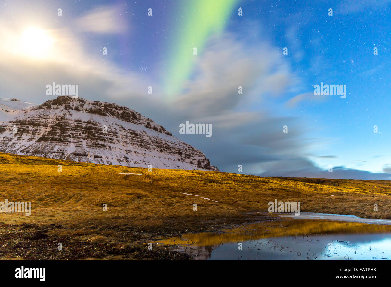 Northern Light-Aurora Borealis an Kirkjufell Island Stockfoto