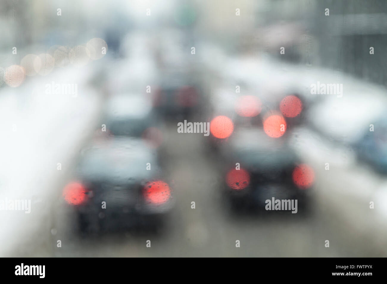 Beschlagene Auto Scheibe im winter Stockfoto