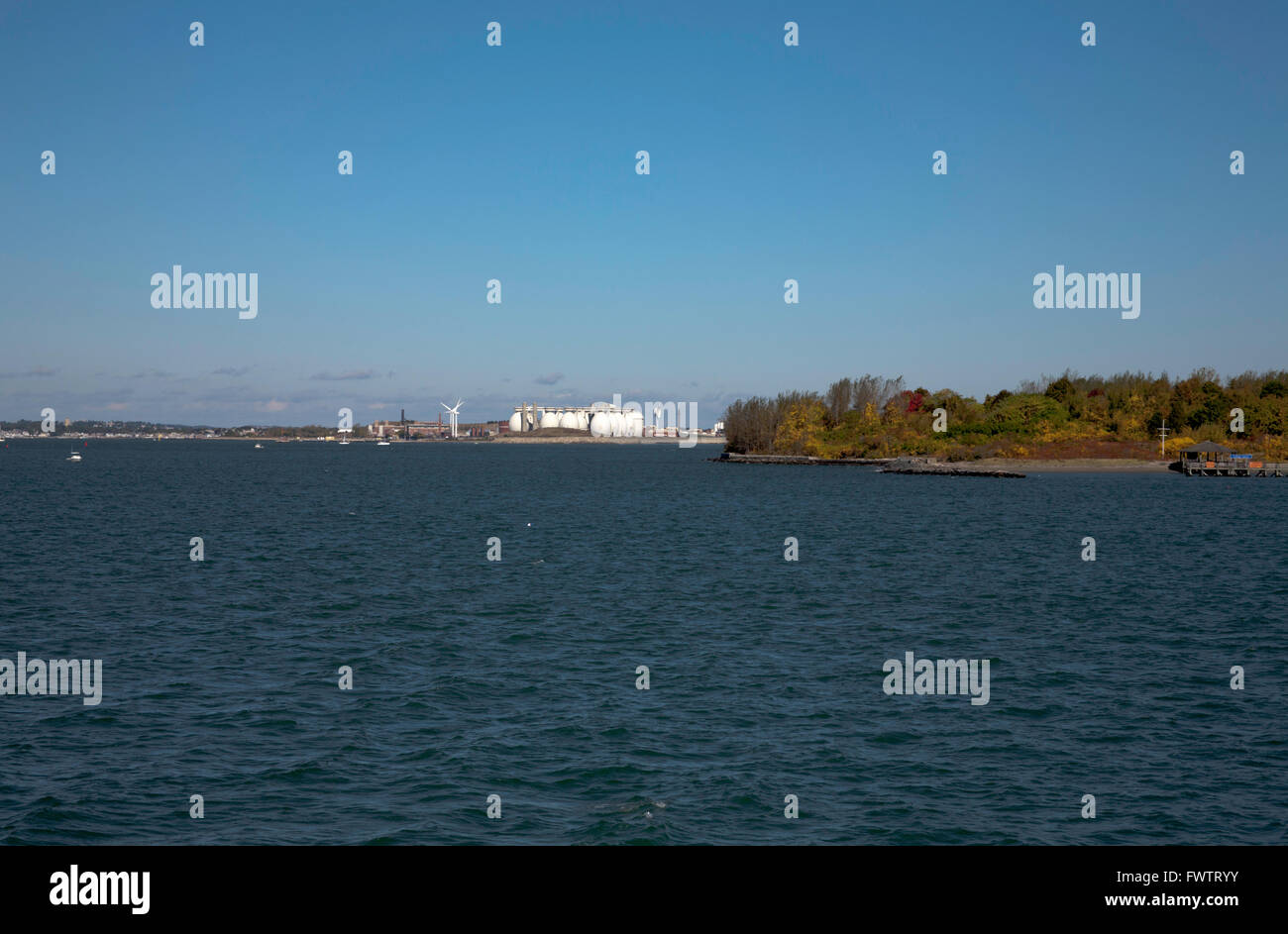 Deer Island Abwasser Behandlung Anlage Boston Harbor Islands Boston Massachusetts, USA Stockfoto