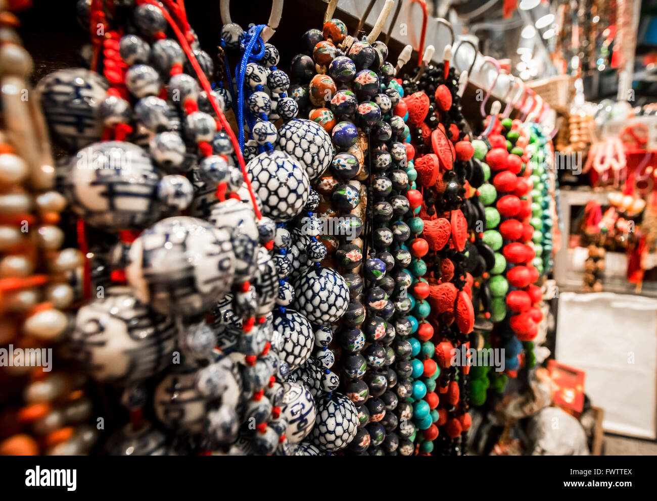 Souvenirs auf dem Jade Markt Stockfoto