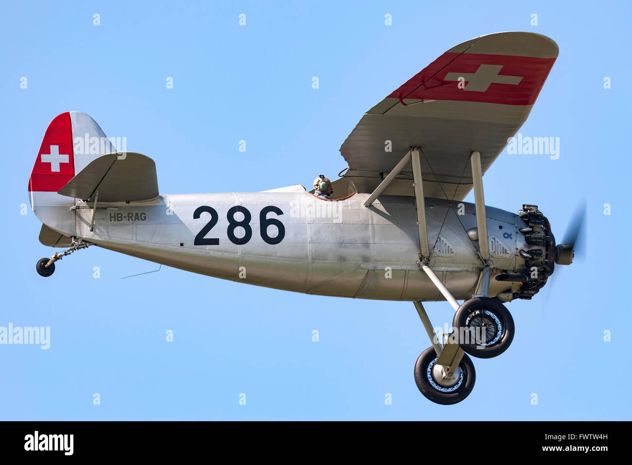 Dewoitine D-26 HB-RAG-Oldtimer-Flugzeuge Stockfoto