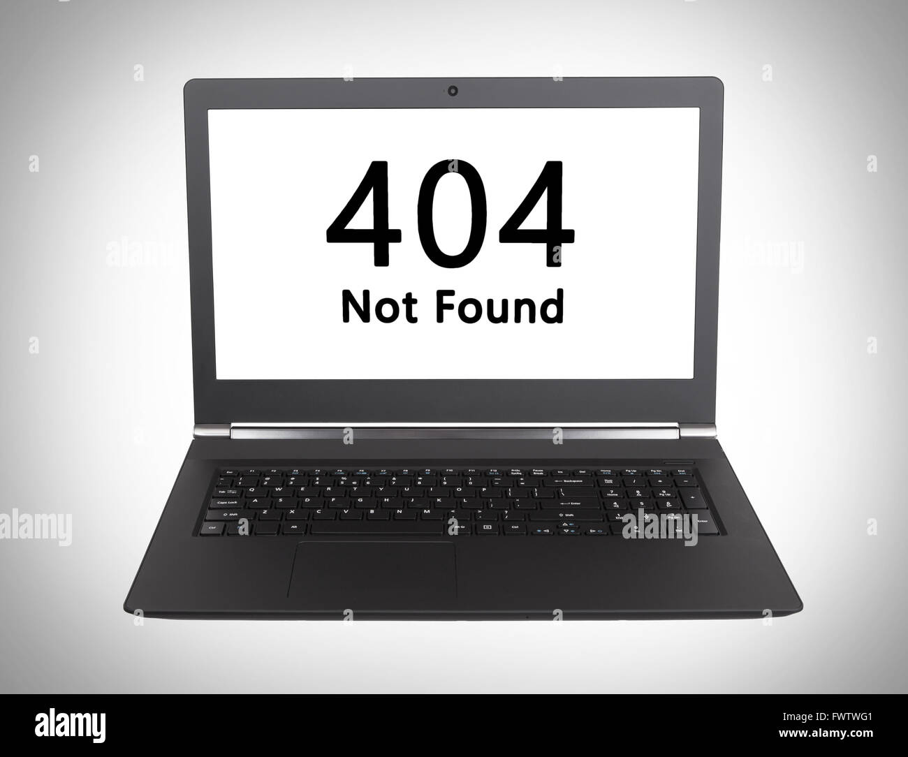 HTTP-Statuscode auf einem Laptop-Bildschirm - 404 nicht gefunden Stockfoto