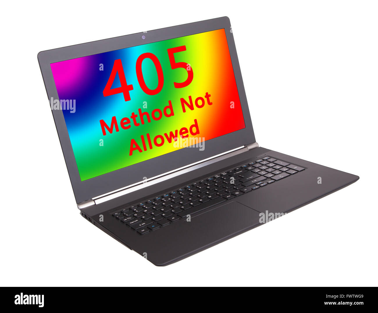HTTP-Statuscode auf einem Laptop-Bildschirm - 405 Methode nicht erlaubt Stockfoto