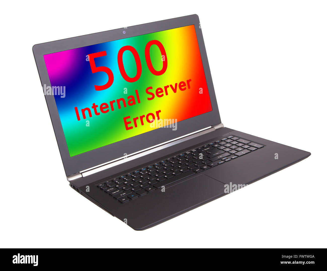 HTTP-Statuscode auf einem Laptop-Bildschirm - 500 Internal Server Error Stockfoto