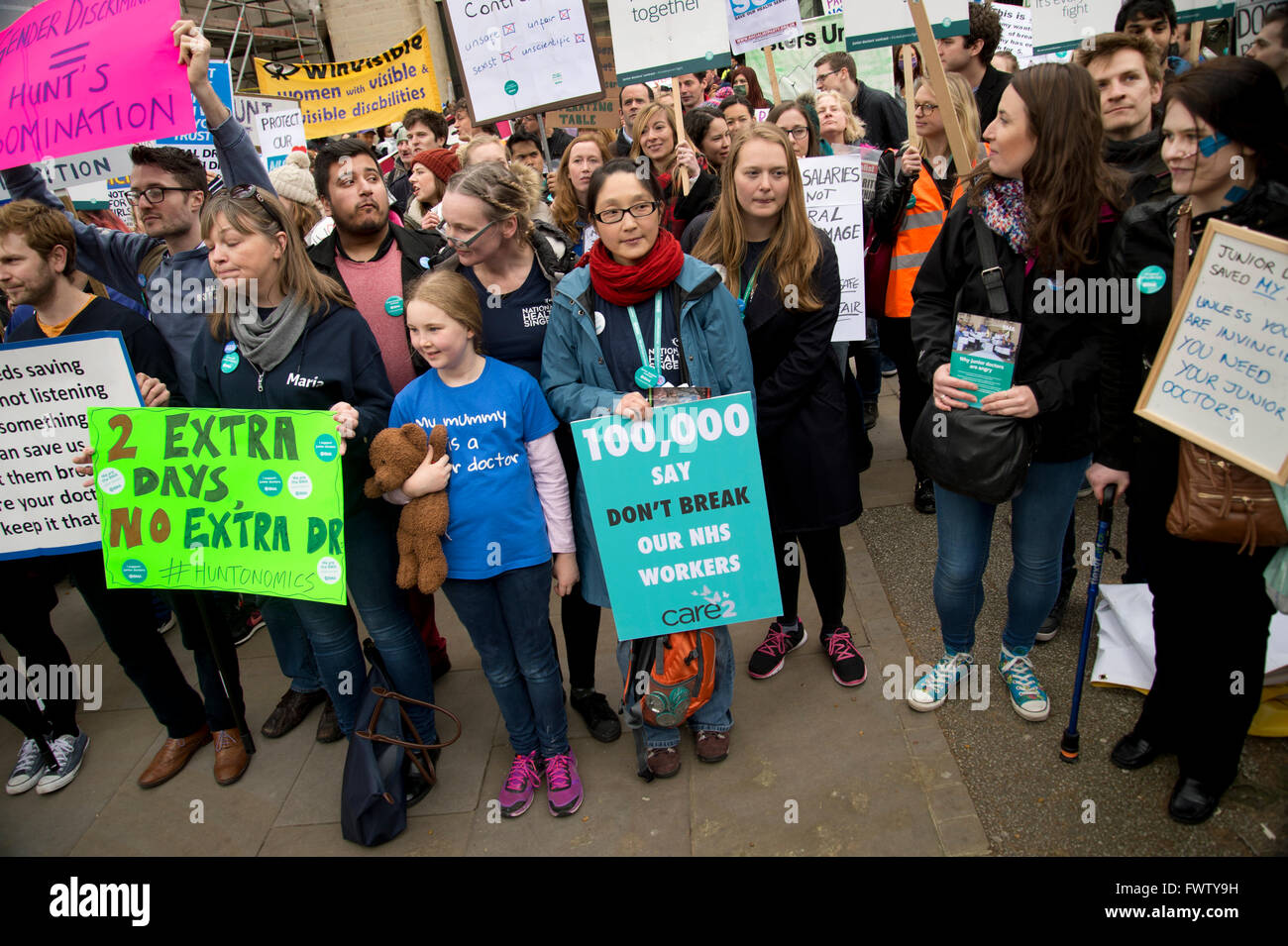 Whitehall A vierte 48-stündigen Streik von Junior Ärzten über Änderungen auf ihren Vertrag mit der NHS Stockfoto