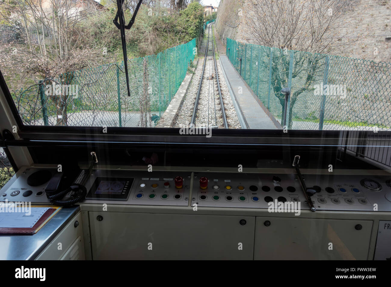 Standseilbahn Beförderung in Bergamo Stockfoto