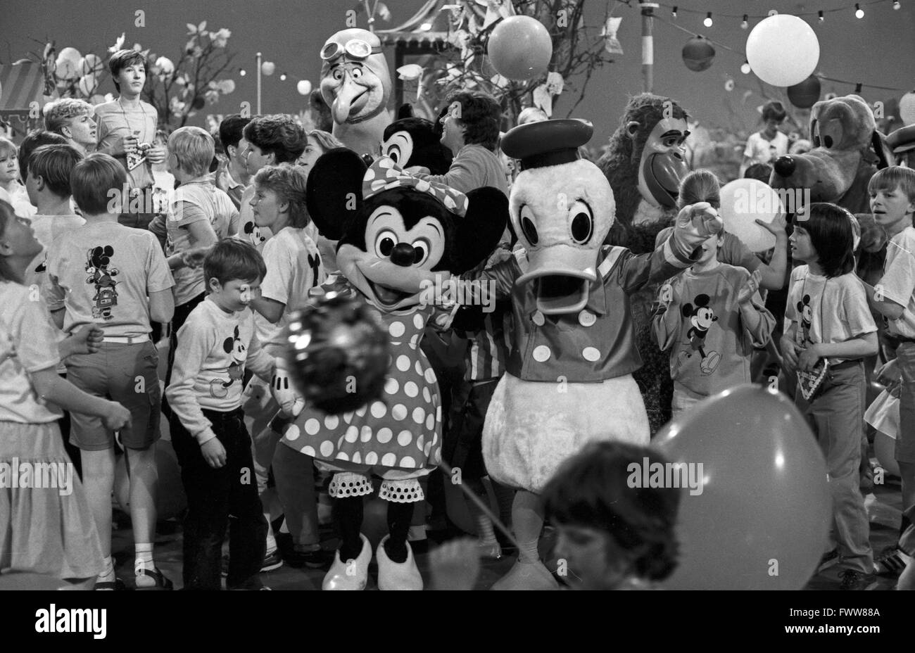 Zeigen Sie Zum Geburtstag von Donald Duck, Deutschland 1984, Moderator: Michael Schanze. Stockfoto