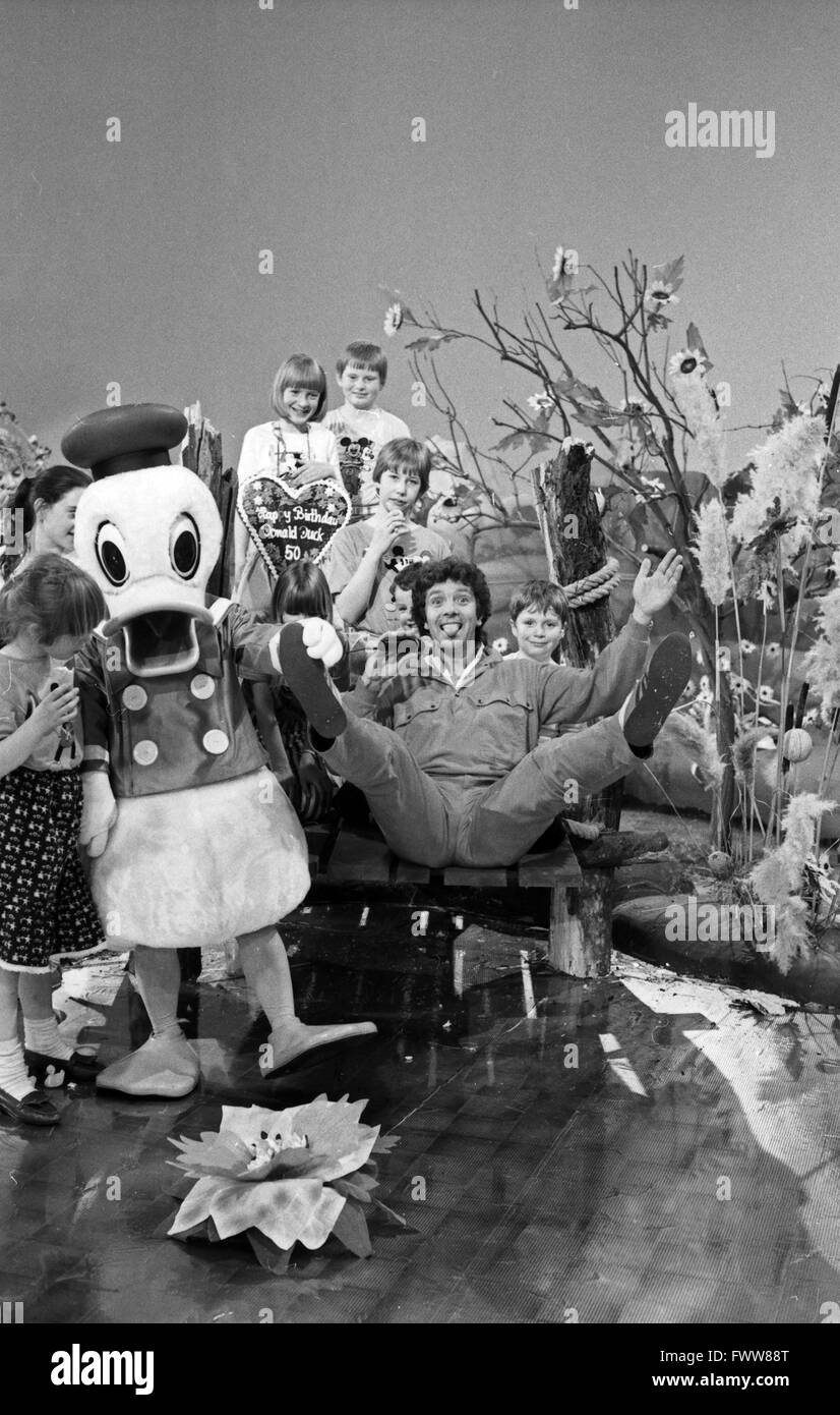 Zeigen Sie Zum Geburtstag von Donald Duck, Deutschland 1984, Moderator: Michael Schanze. Stockfoto