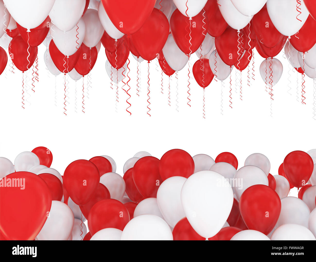Rote und weiße Party Ballons Stockfoto