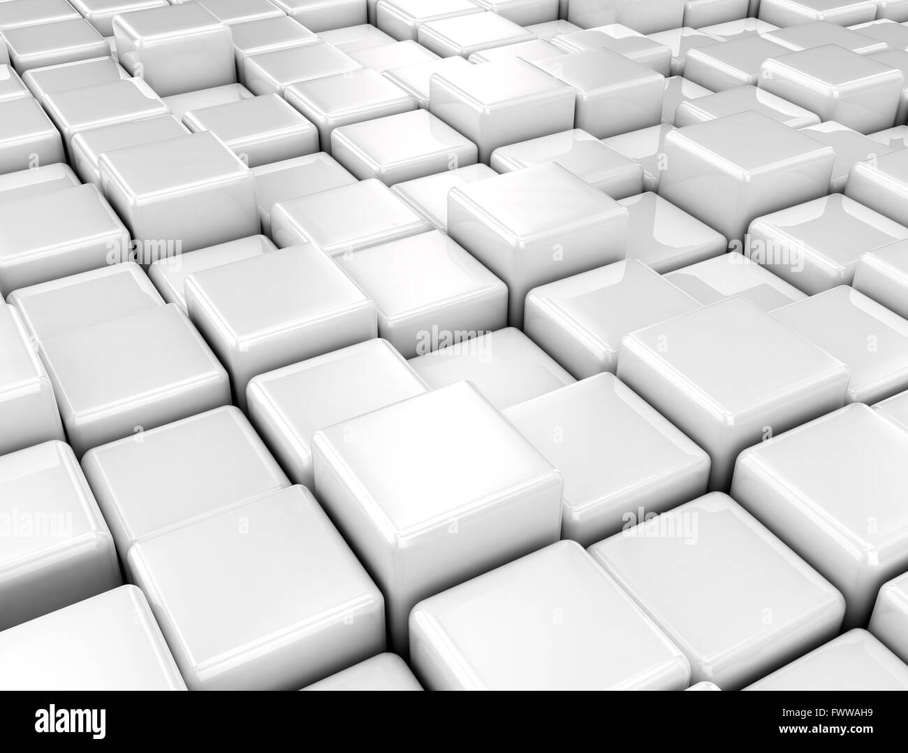 Silber glänzende Würfel Hintergrund Stockfoto
