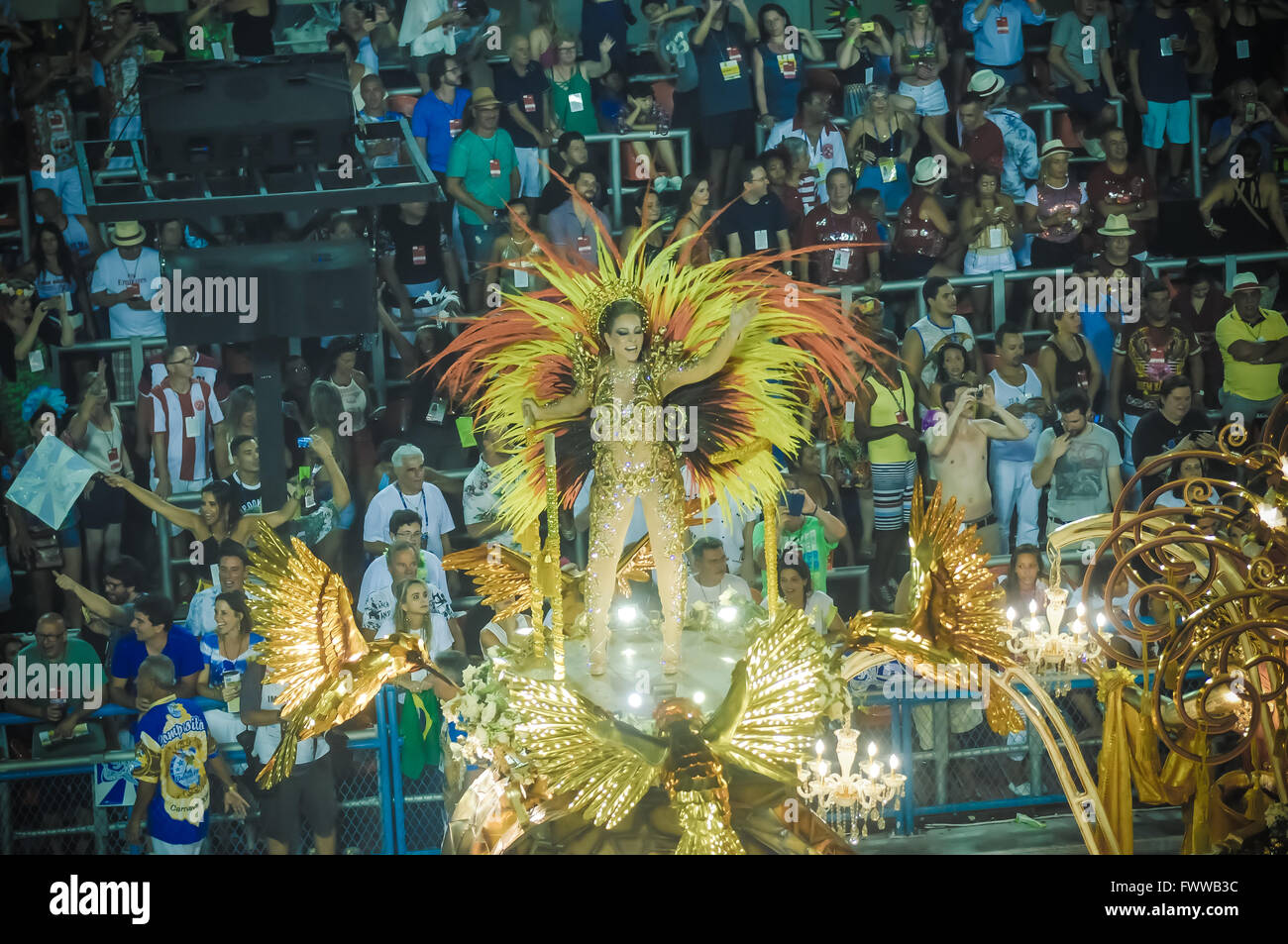 Sambaschule Beija-Flor paradieren am Rio Karneval 2016 Stockfoto
