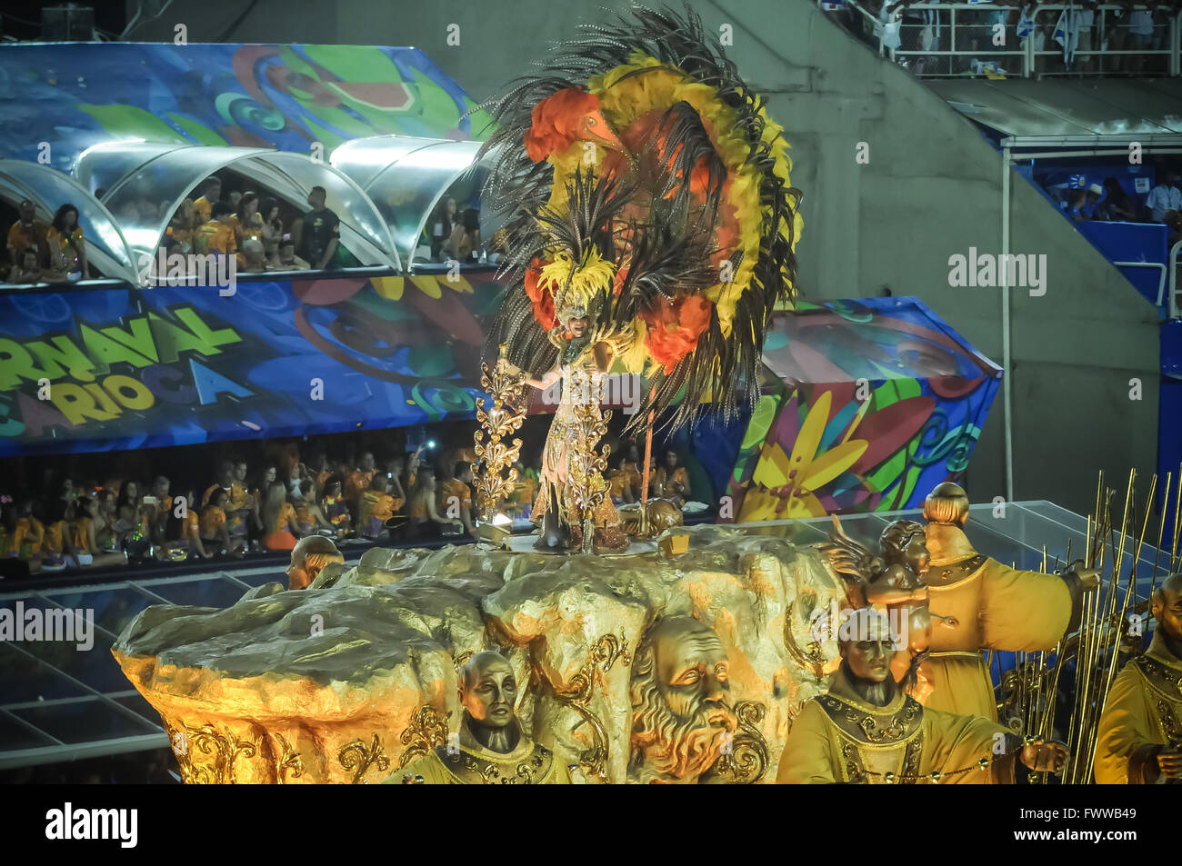 Sambaschule Beija-Flor paradieren am Rio Karneval 2016 Stockfoto