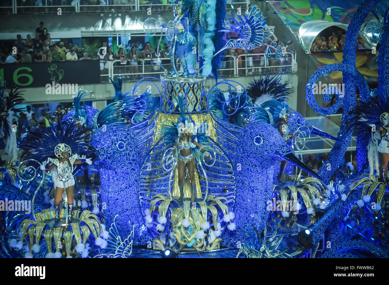 Sambaschule Beija-Flor paradieren am Rio Karneval 2016 Stockfoto