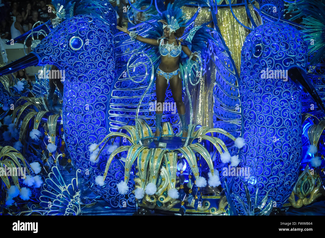 Sambaschule Beija-Flor paradieren am Rio Karneval 2016 Stockfoto