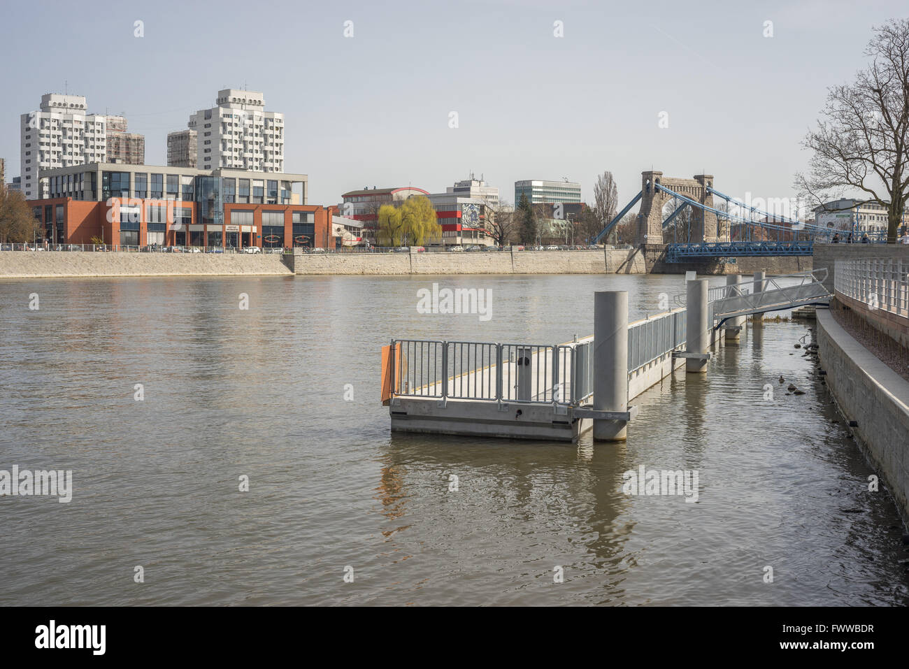 Odra River Bank Breslau Kulturhauptstadt Europas 2016 Stockfoto